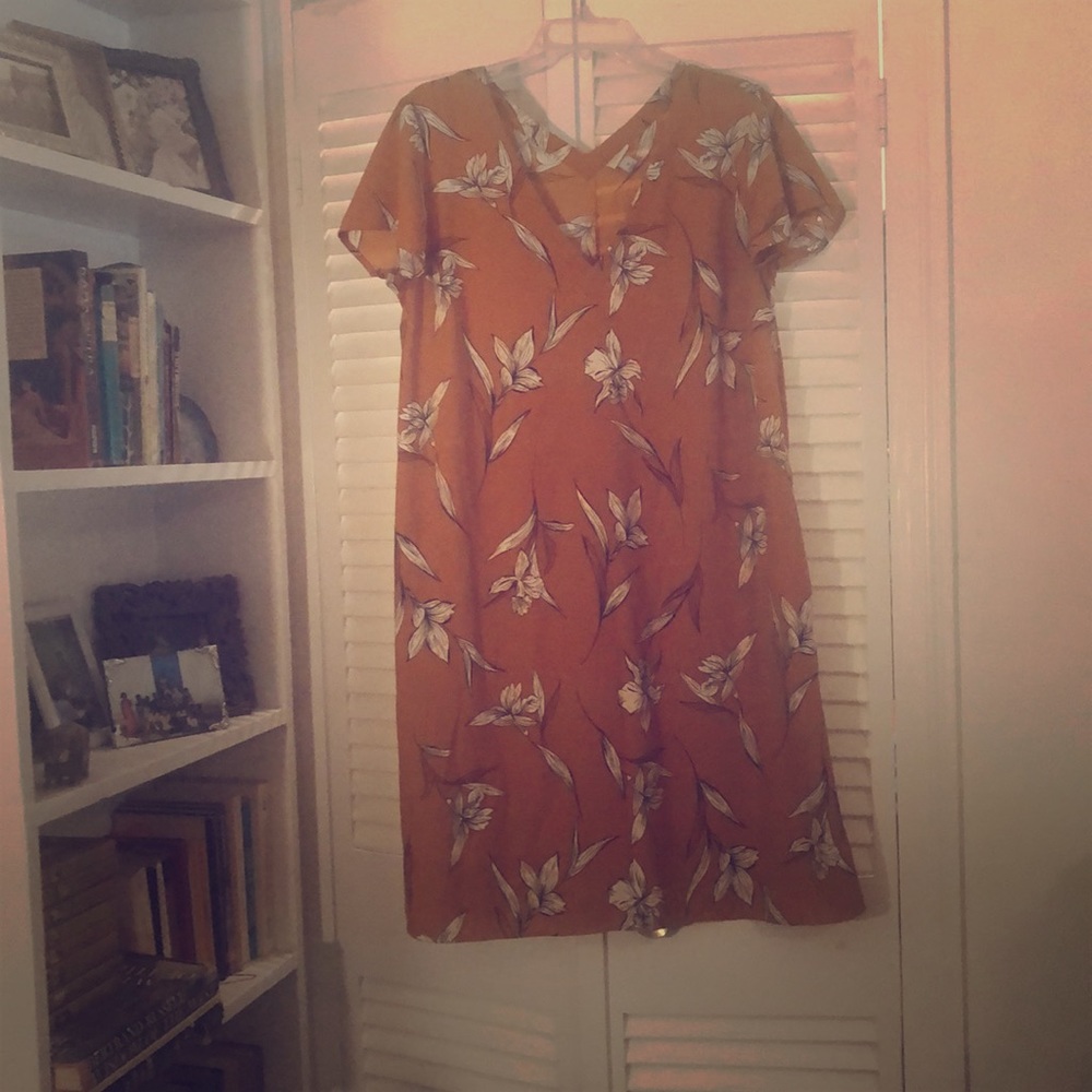 Target, loose fit, mustard yellow floral dress
